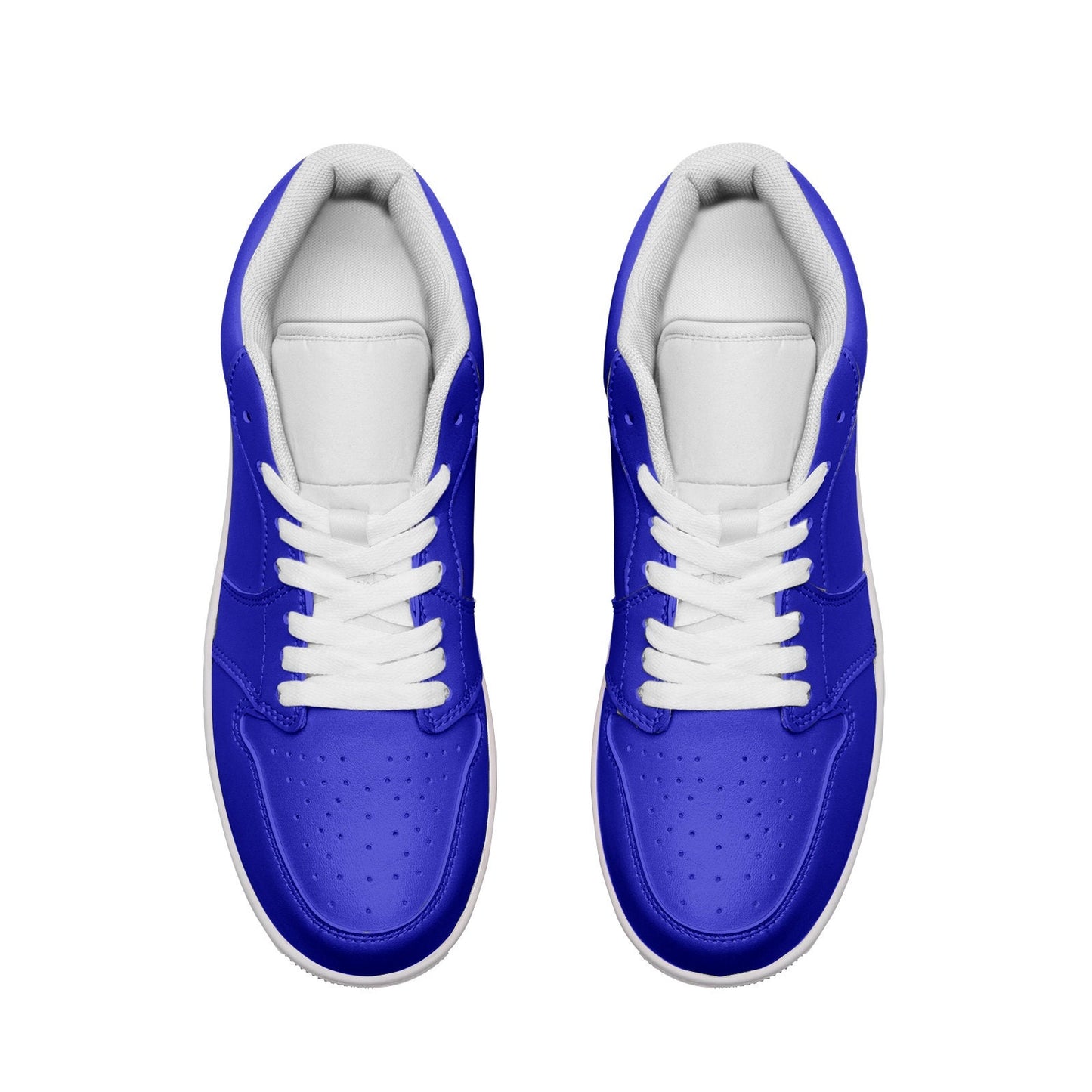 Unisex Low Top Blue Leather Sneakers