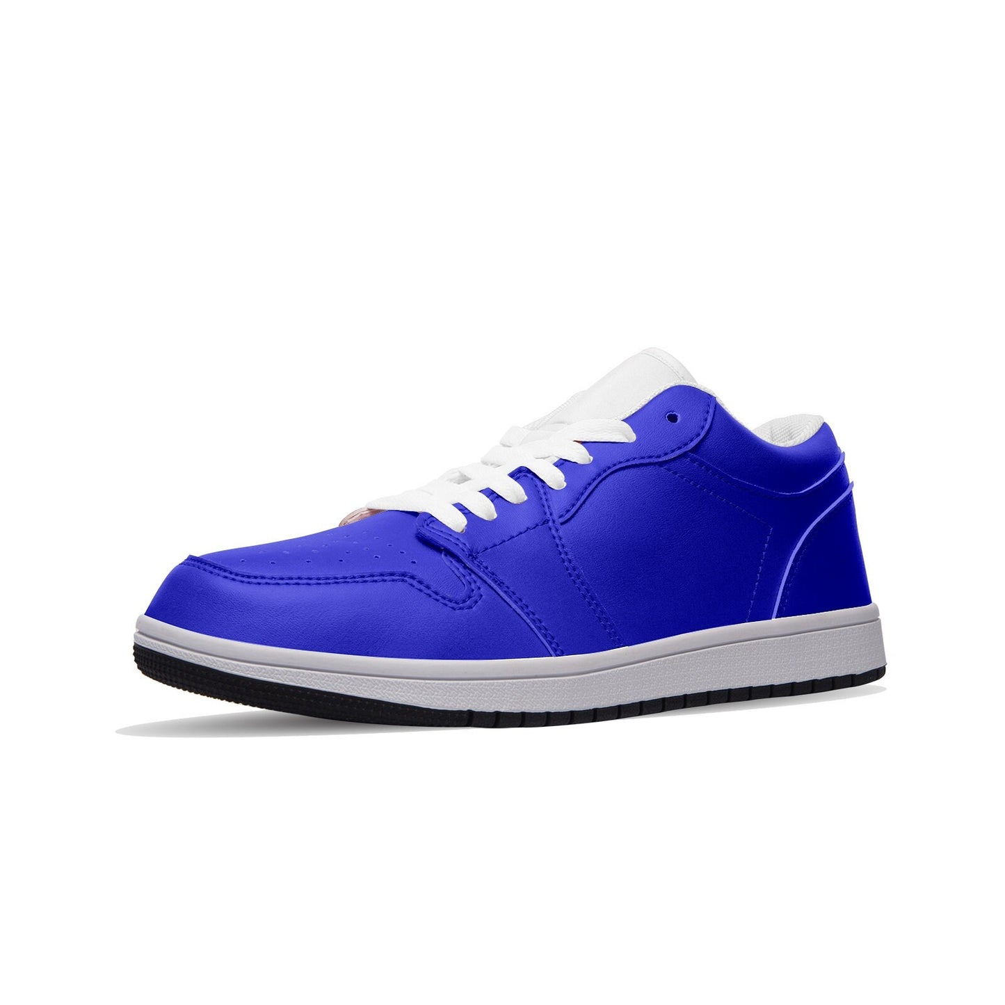 Unisex Low Top Blue Leather Sneakers