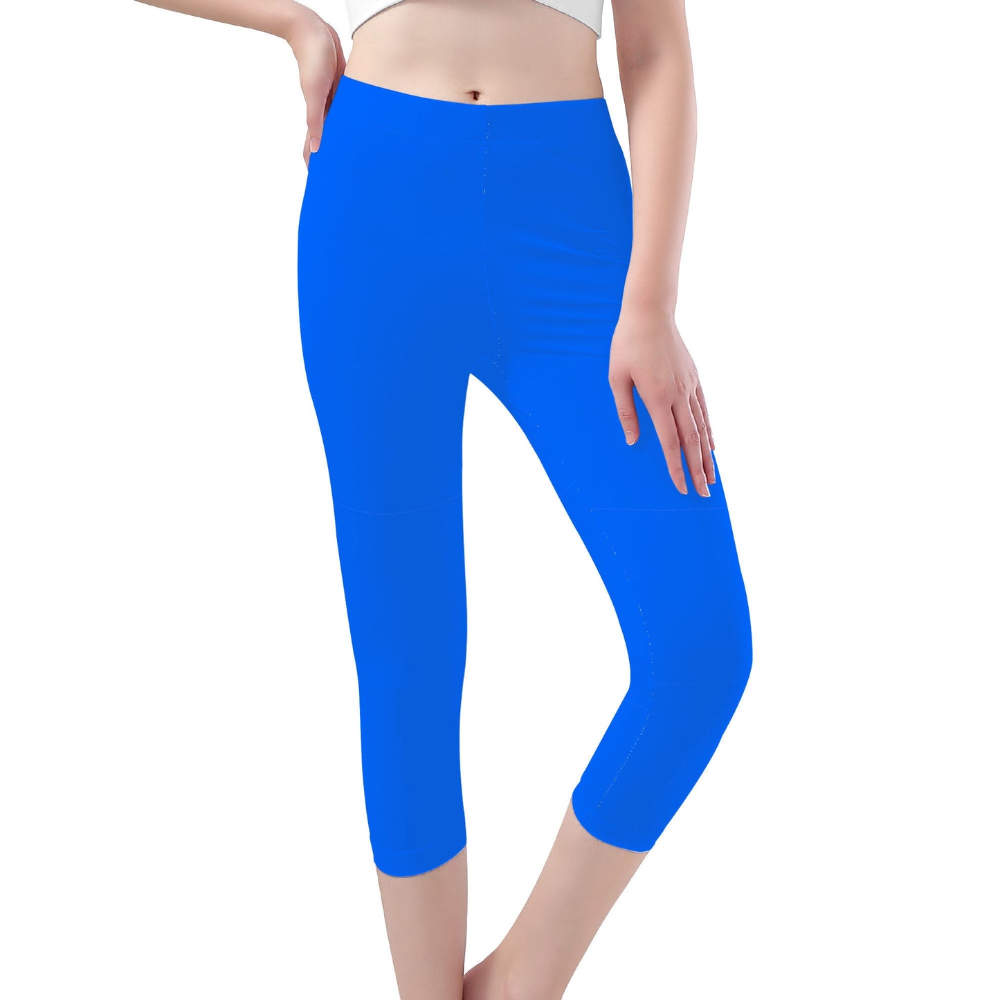 Blue Capri Yoga Leggings
