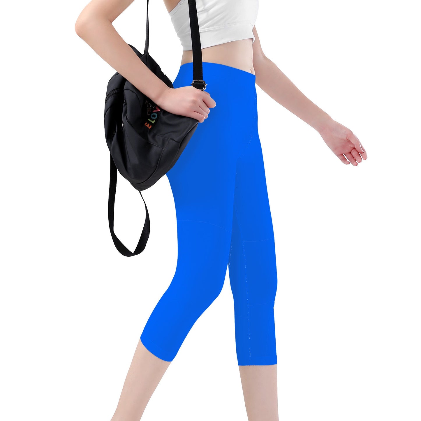 Blue Capri Yoga Leggings