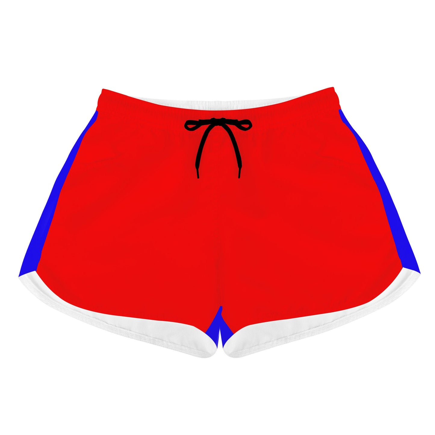 Red And Blue Women's Shorts Blue Back Side
