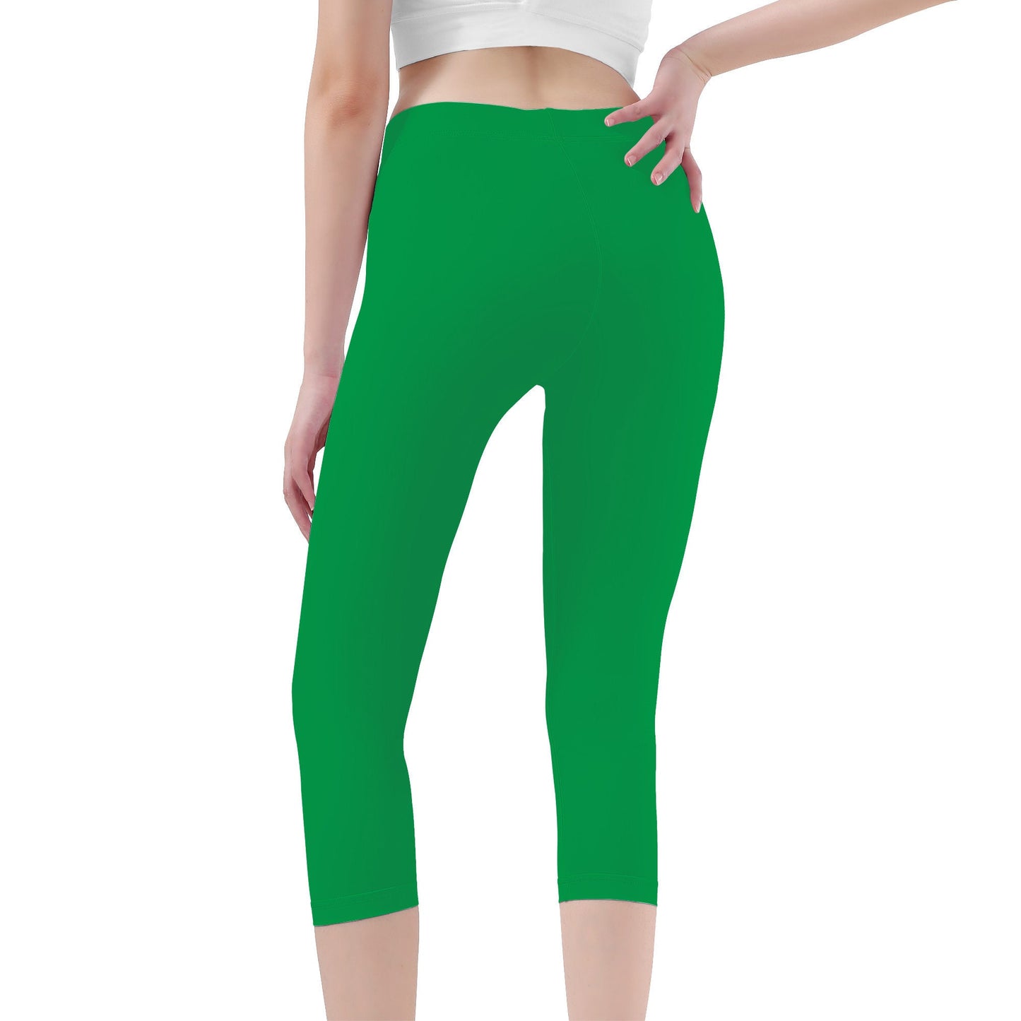 Green Capri Yoga Leggings