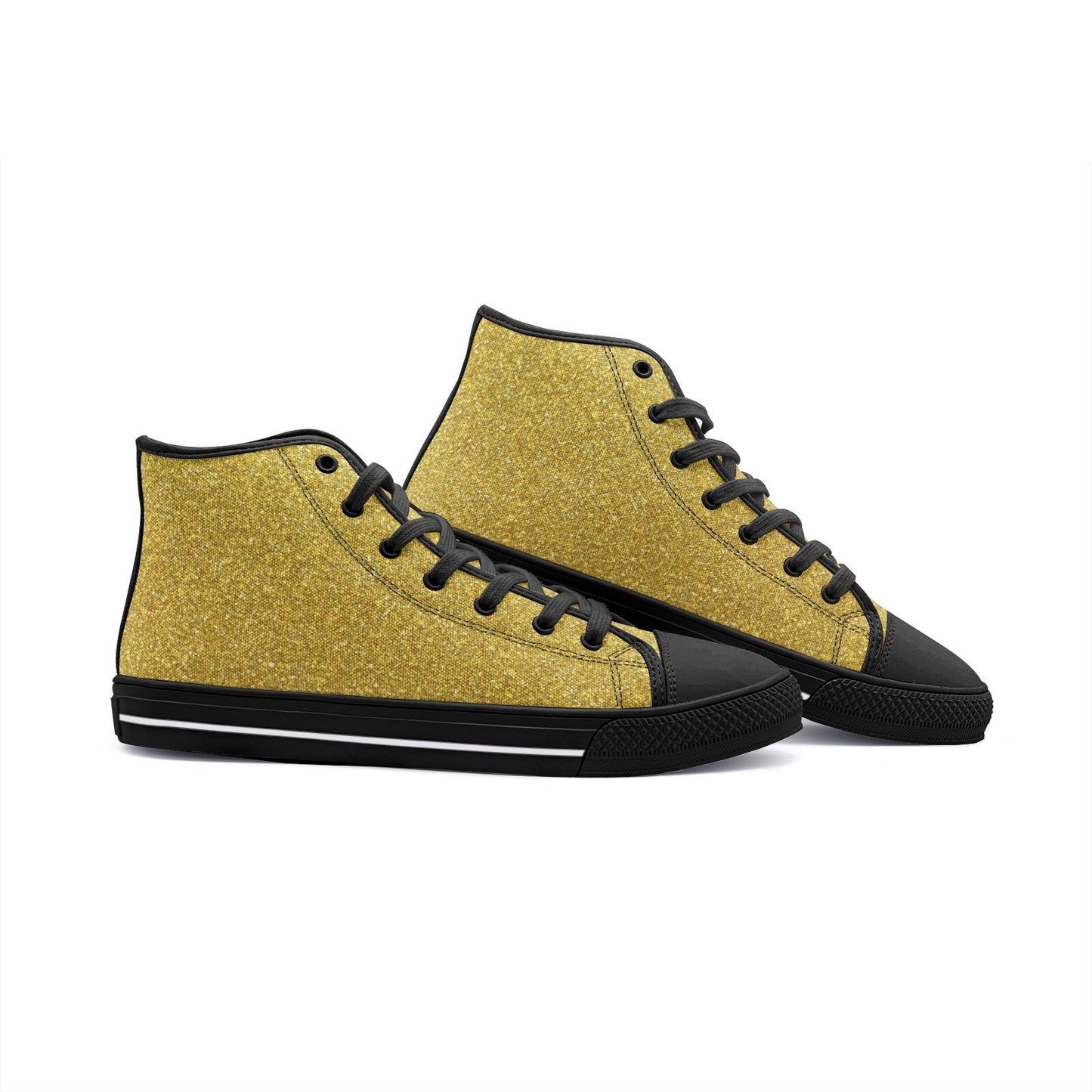 Unisex High Top Gold Color Canvas Shoes
