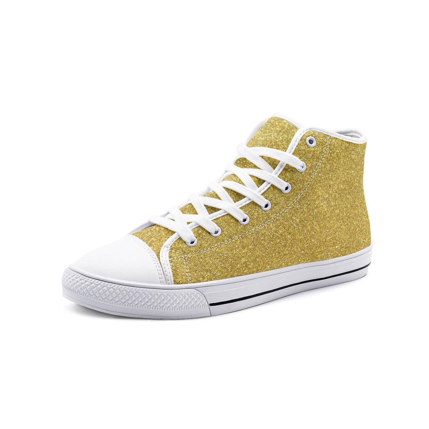 Unisex High Top Gold Color Canvas Shoes