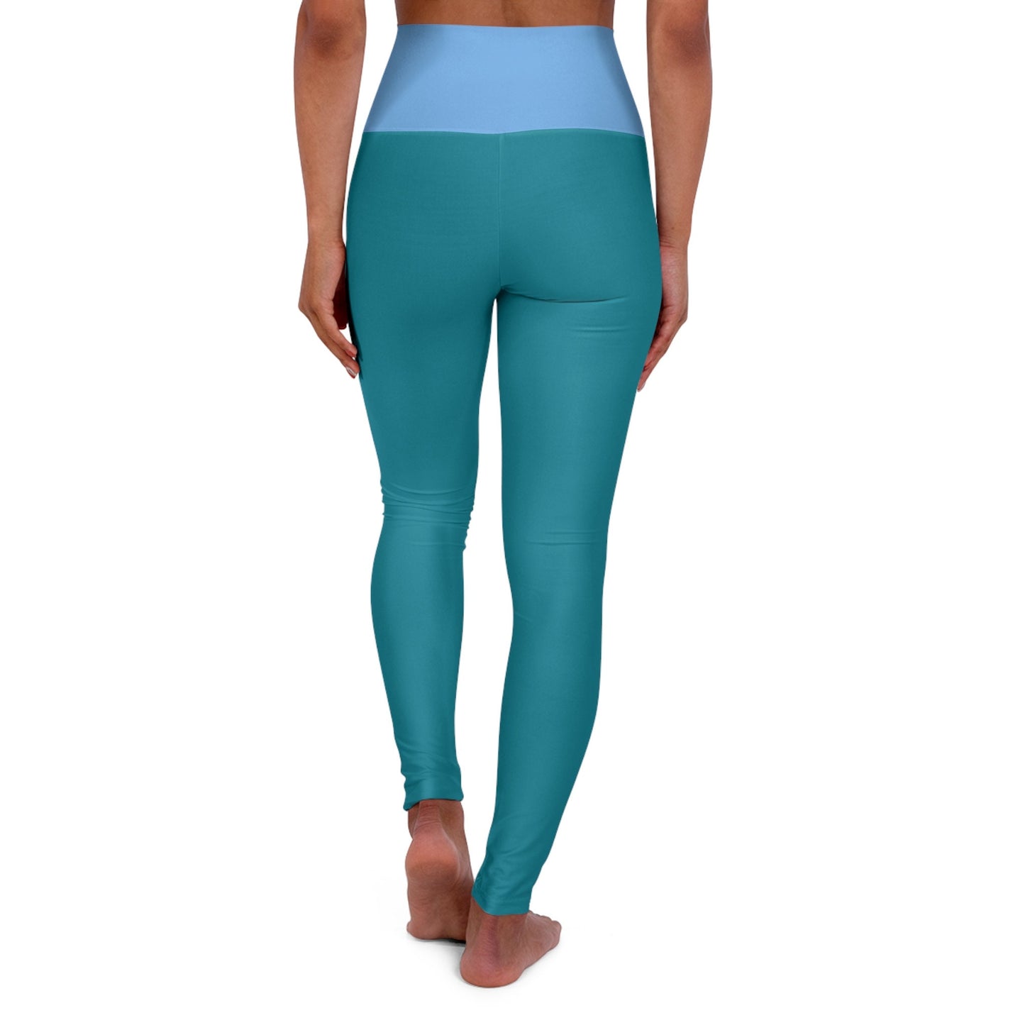 High Waisted Aqua Yoga Leggings