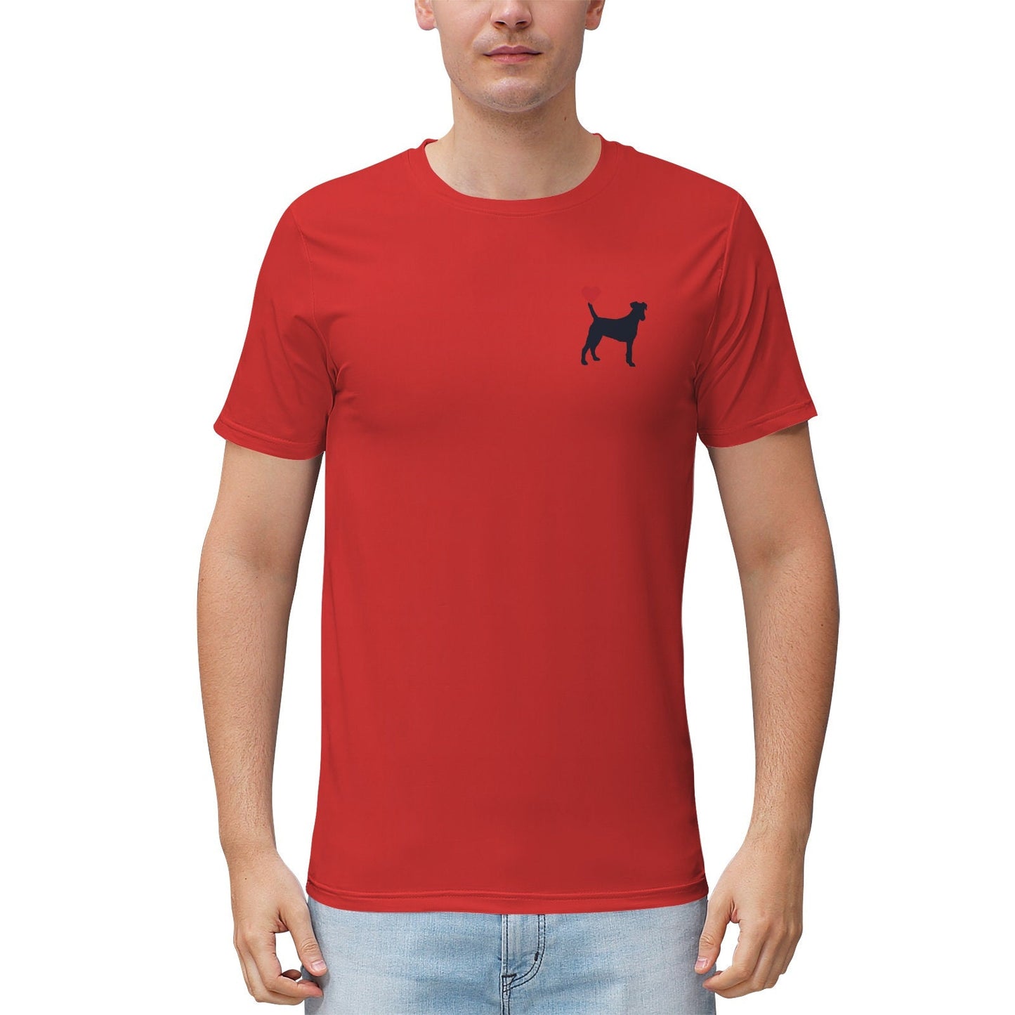 Men's Black Dog T-Shirt Poly & Spandex