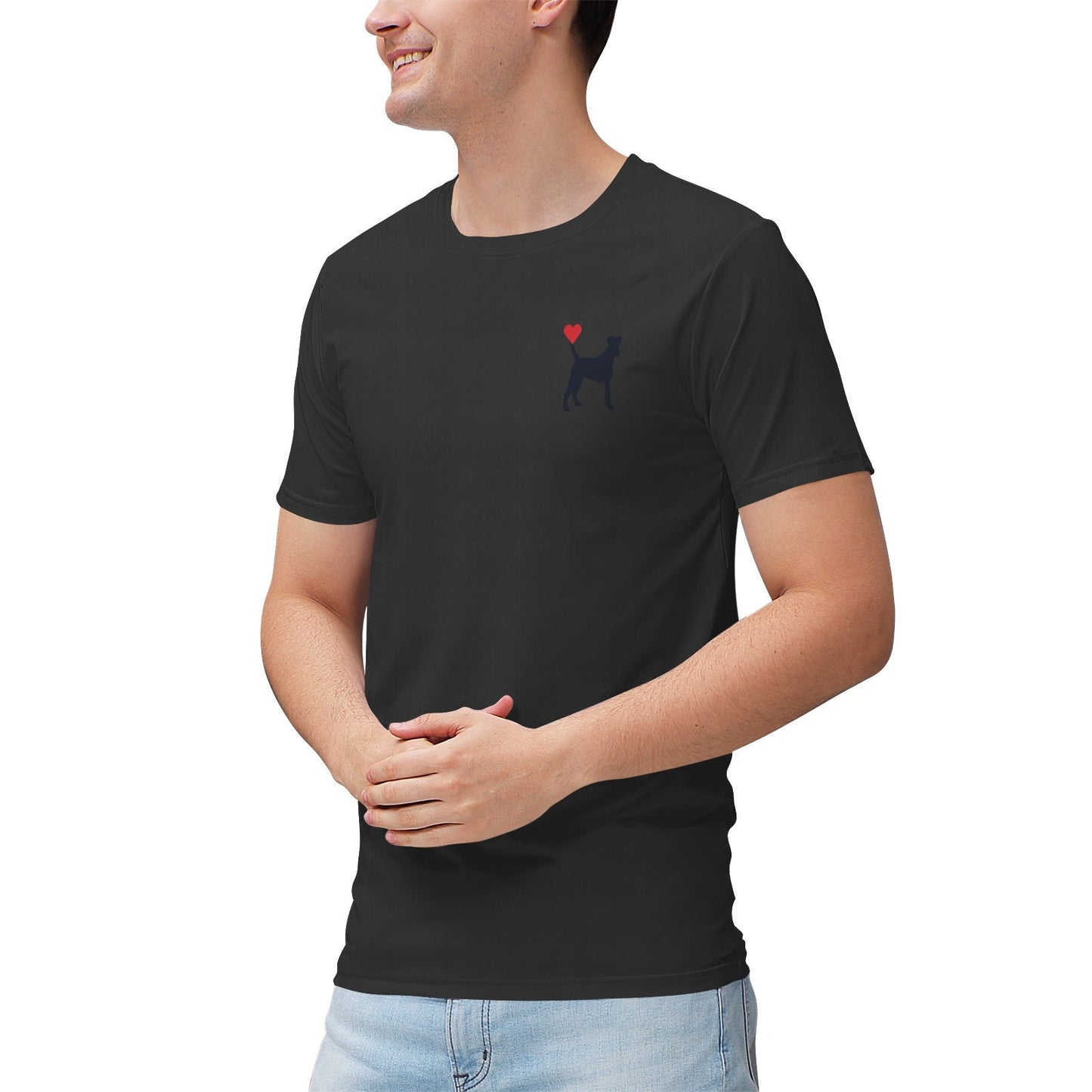 Men's Black Dog T-Shirt Poly & Spandex