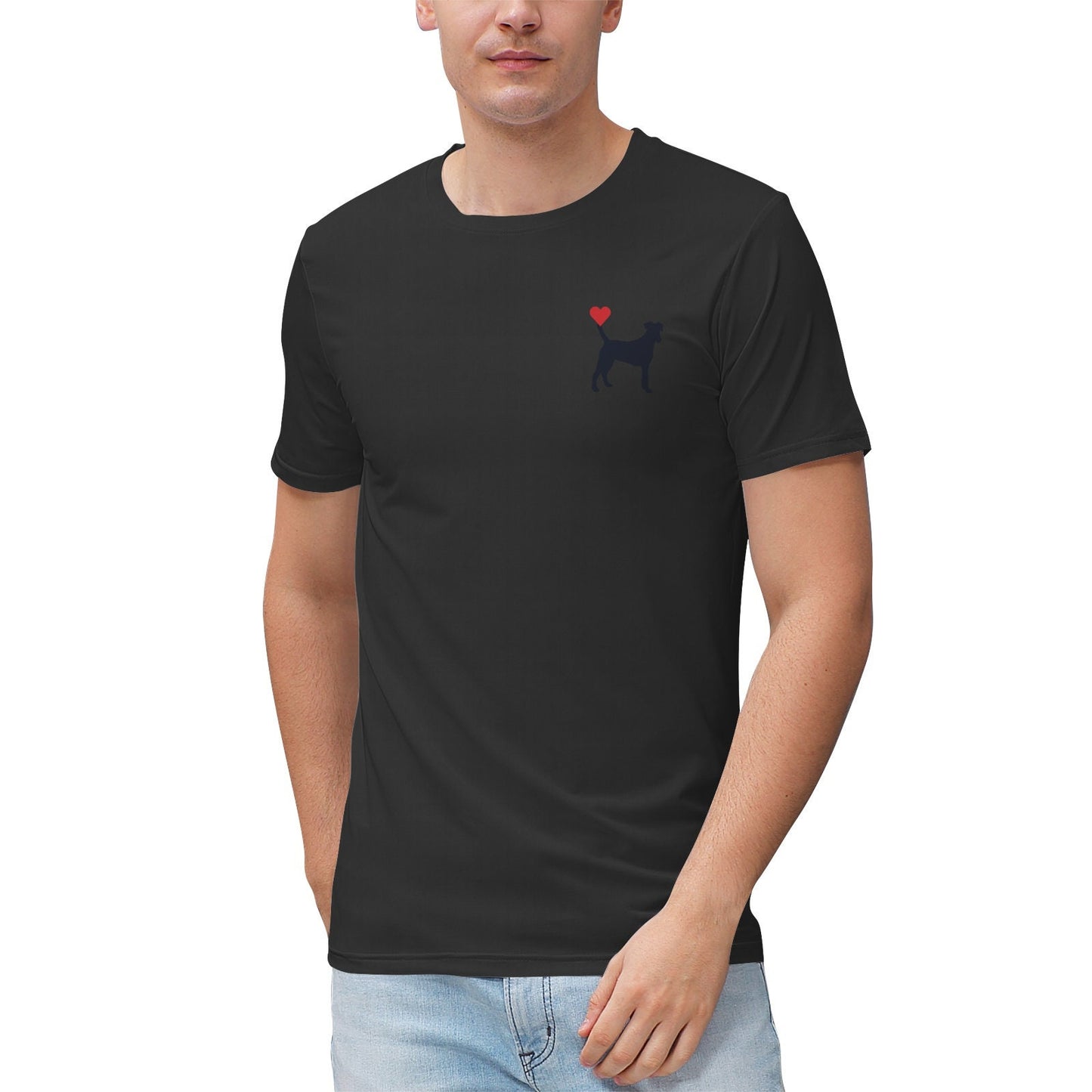 Men's Black Dog T-Shirt Poly & Spandex