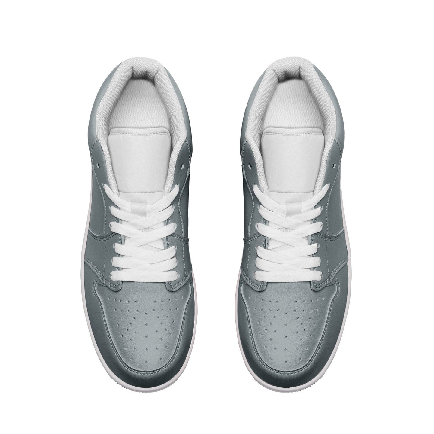 Silver and Black Leather Shoes Unisex Sizx