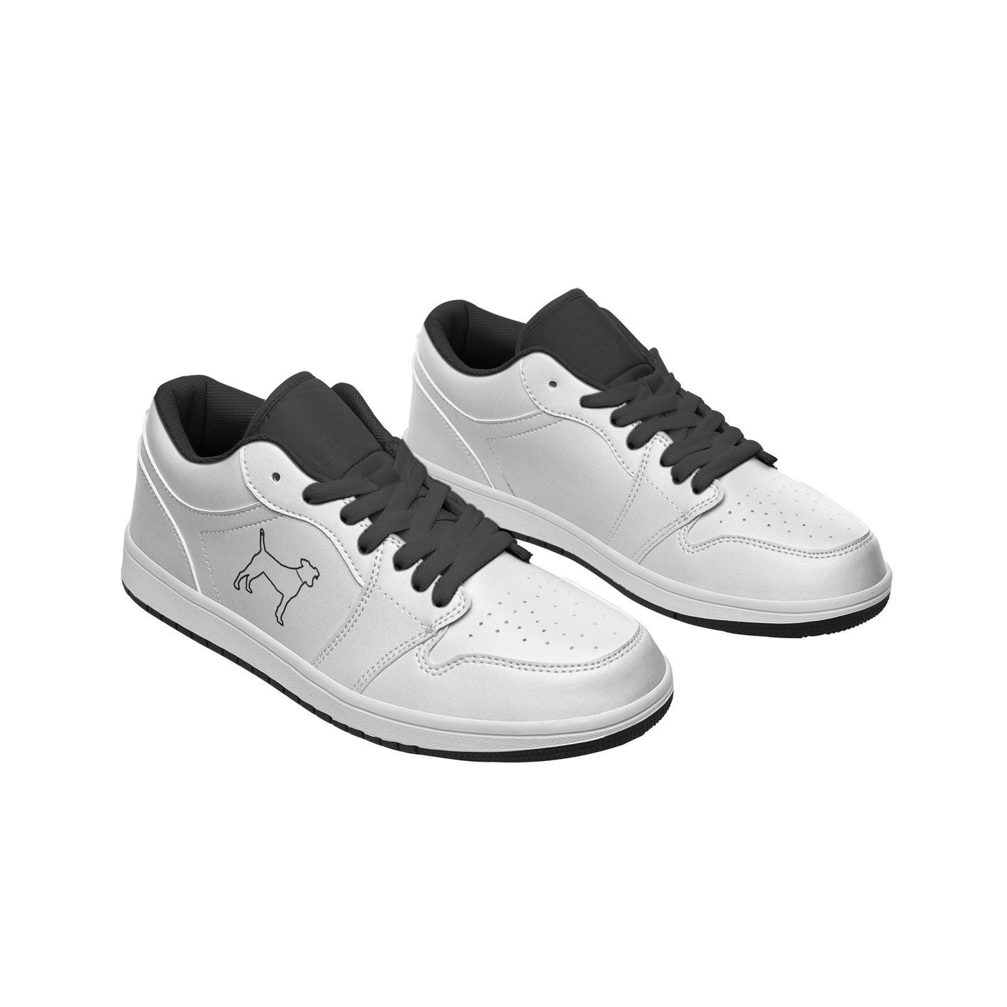 Black Dog Lover's Leather Sneakers