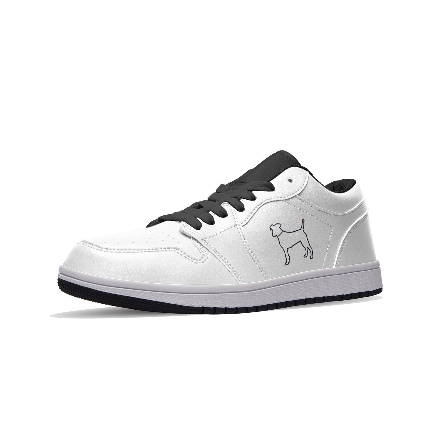 Black Dog Lover's Leather Sneakers