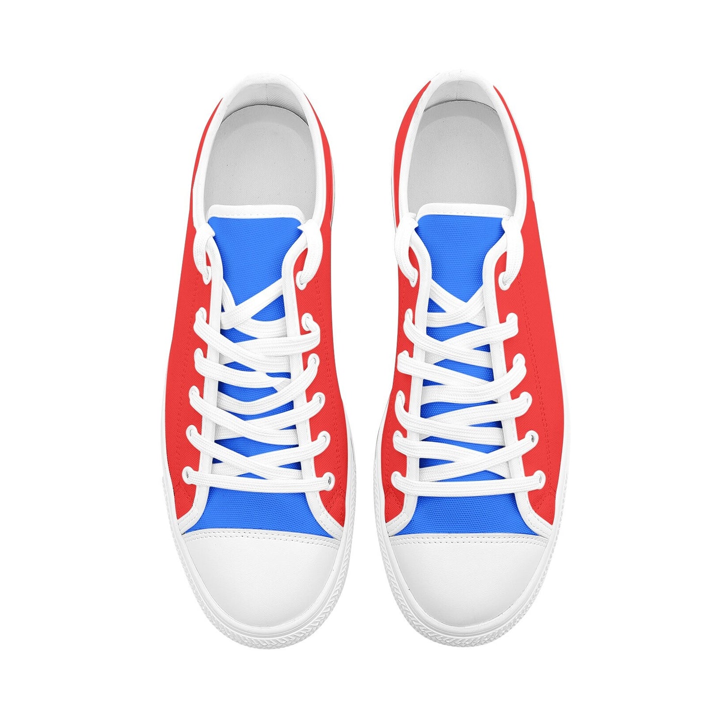 Red and Blue Low Top Canvas Shoes