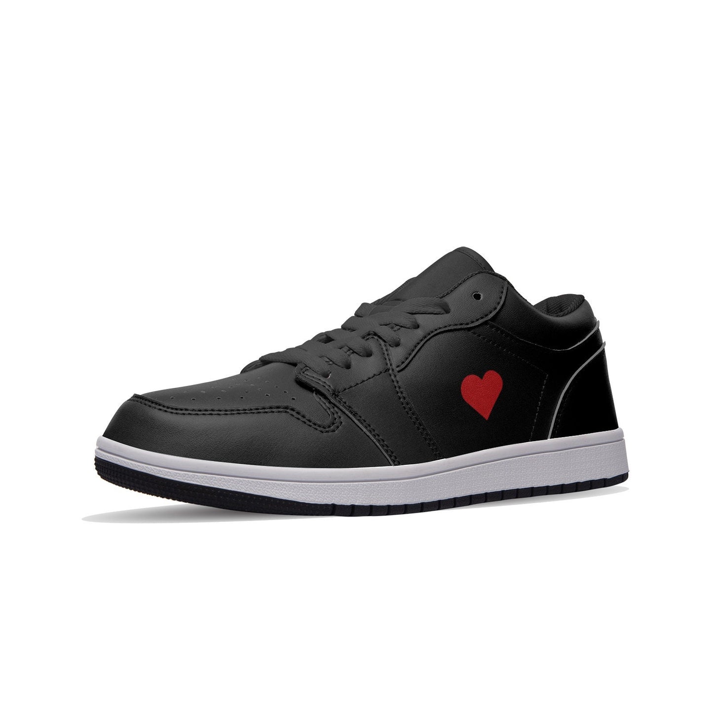 Unisex Low Top Black Leather Sneakers