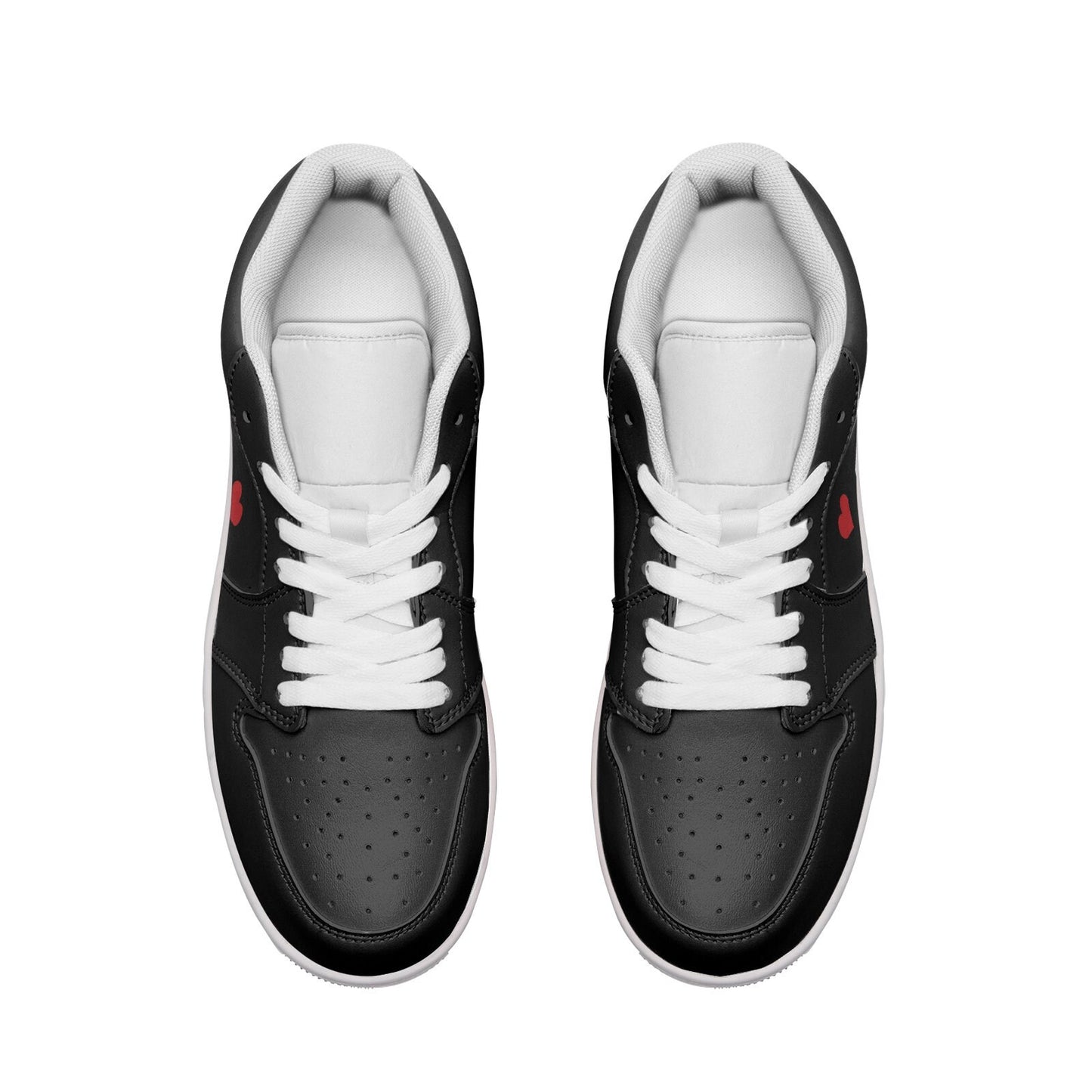 Unisex Low Top Black Leather Sneakers