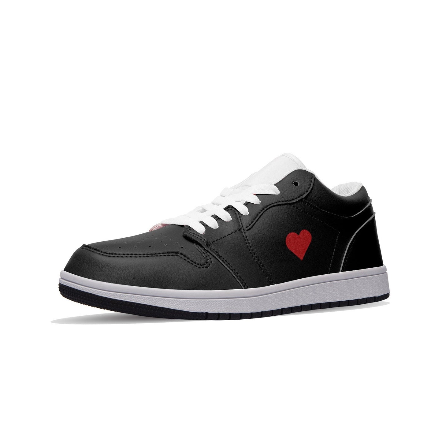 Unisex Low Top Black Leather Sneakers
