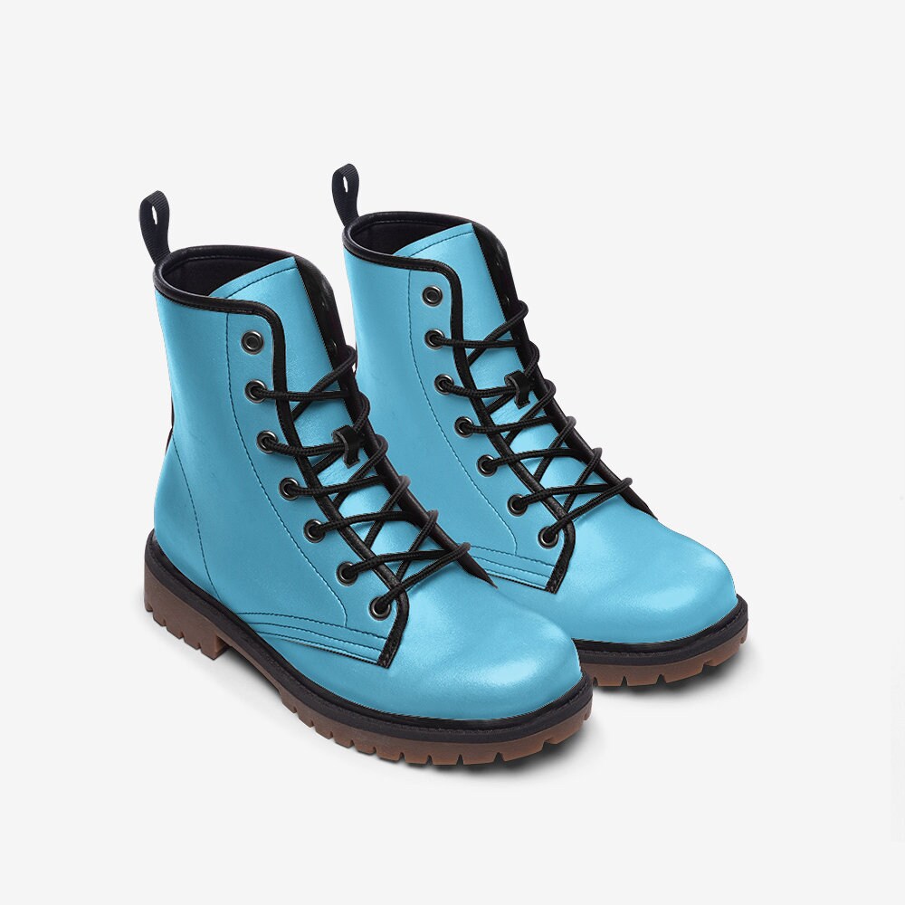 Light Blue Boots Casual Leather Lightweight Light Blue Boots