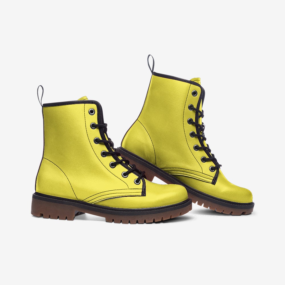 Yellow Boots Casual Leather Lightweight Yellow boots