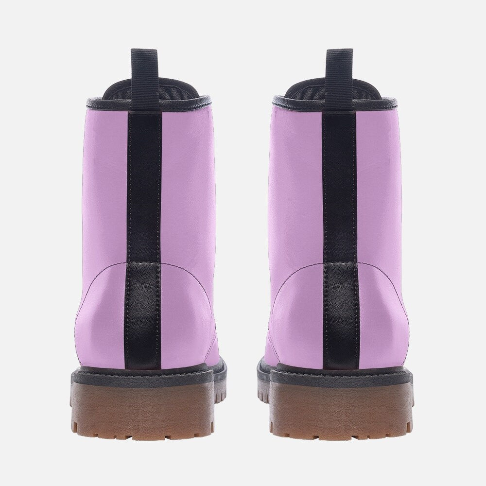 Pink Faux Leather Boots