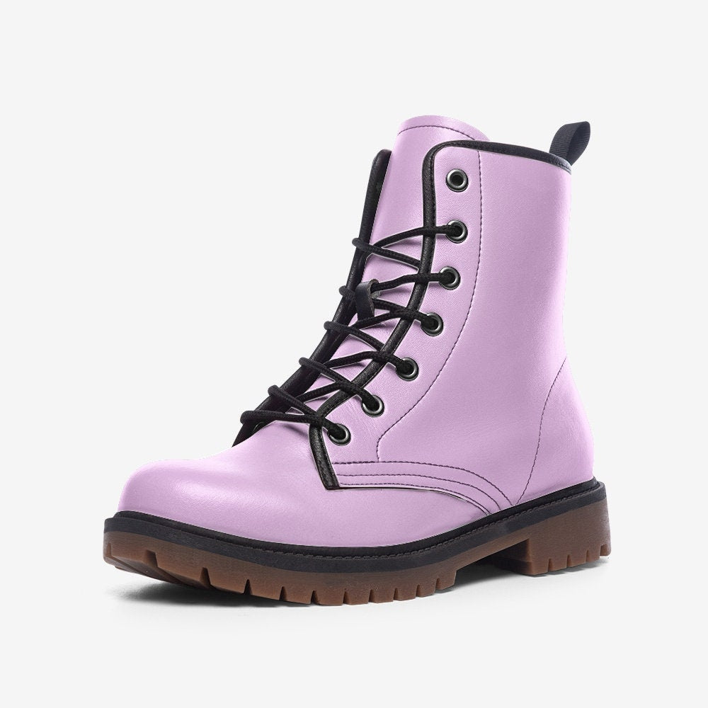Pink Faux Leather Boots