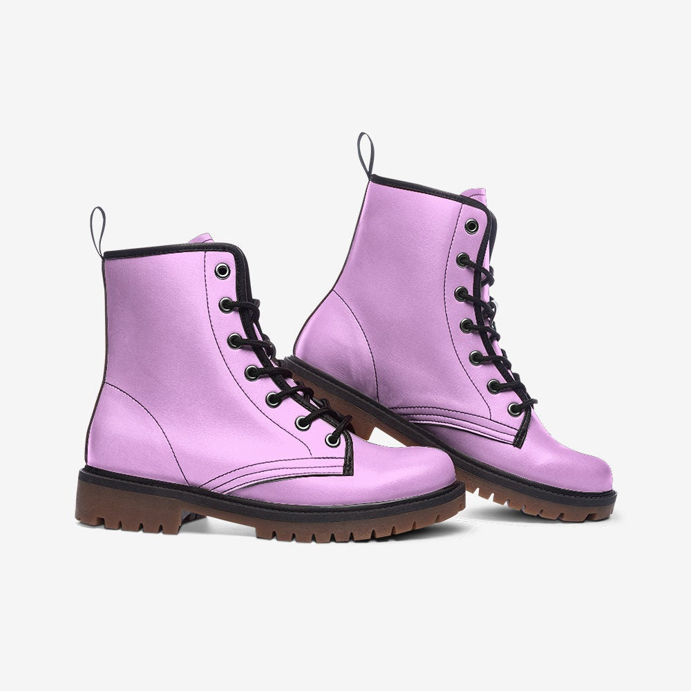 Pink Faux Leather Boots