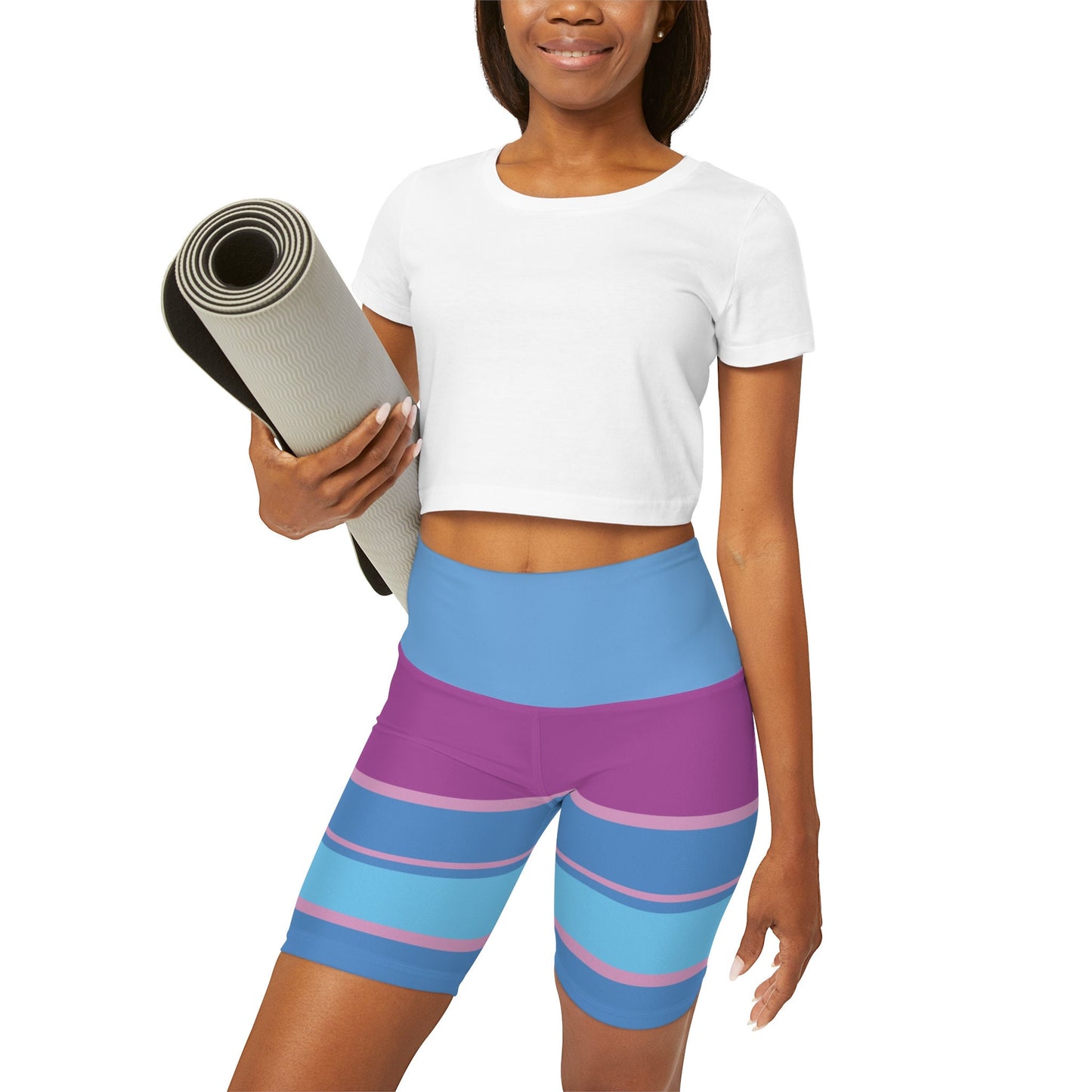 Multi Color High Waisted Yoga Shorts