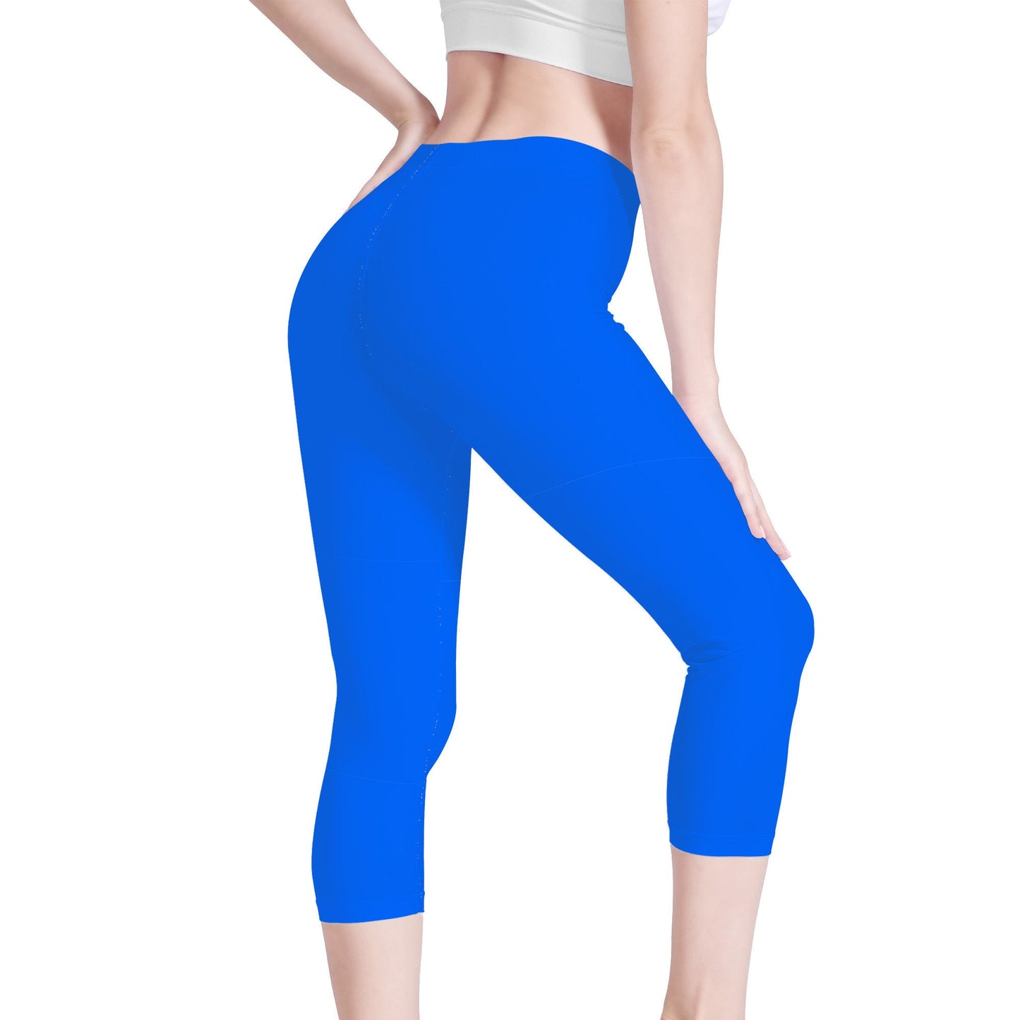 Blue Capri Yoga Leggings