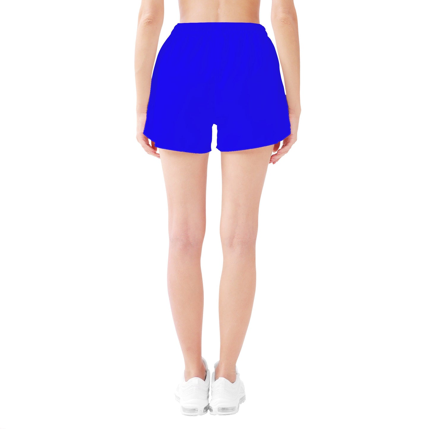 Red And Blue Women's Shorts Blue Back Side