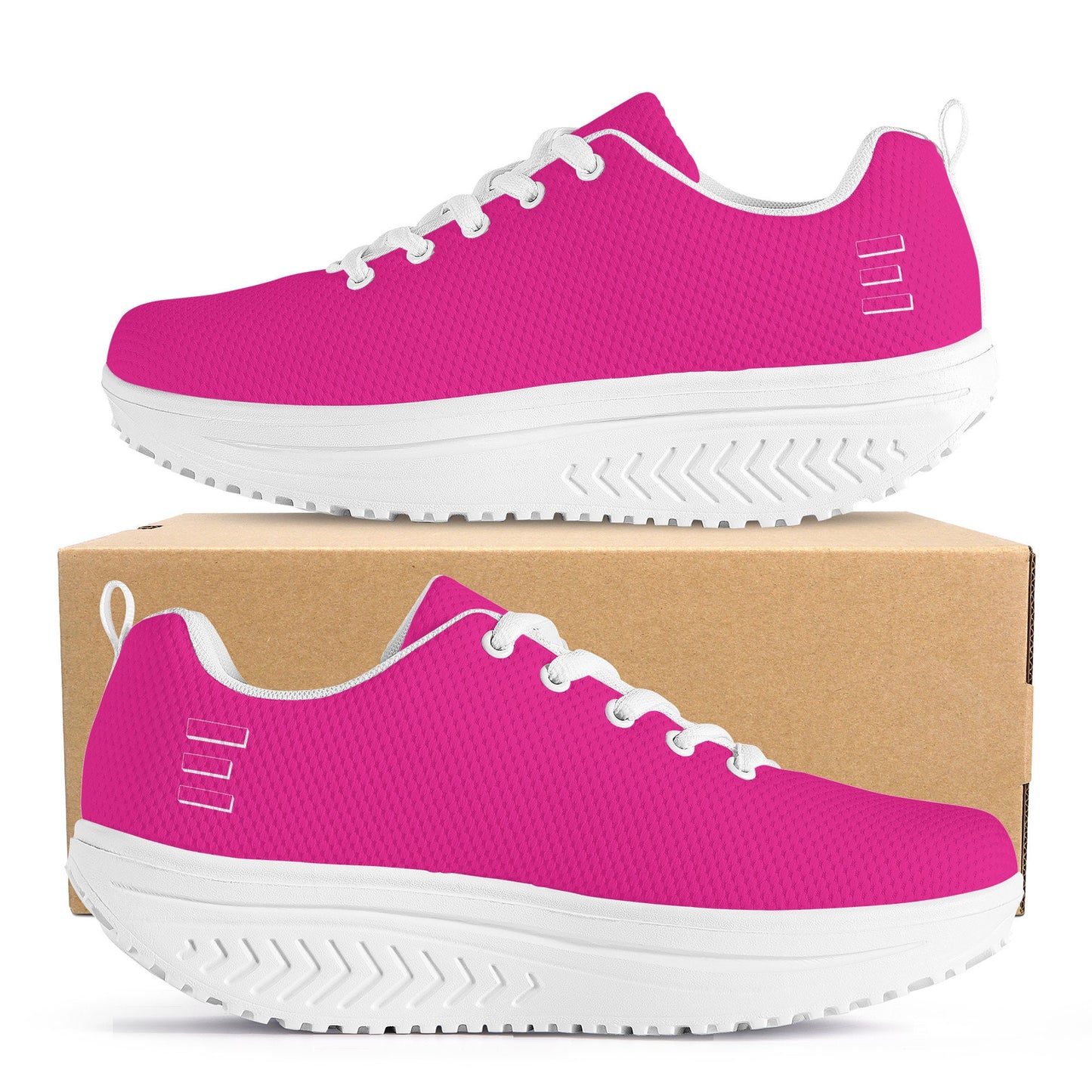 Women's Mesh Pink Heightening Shaking Shoe