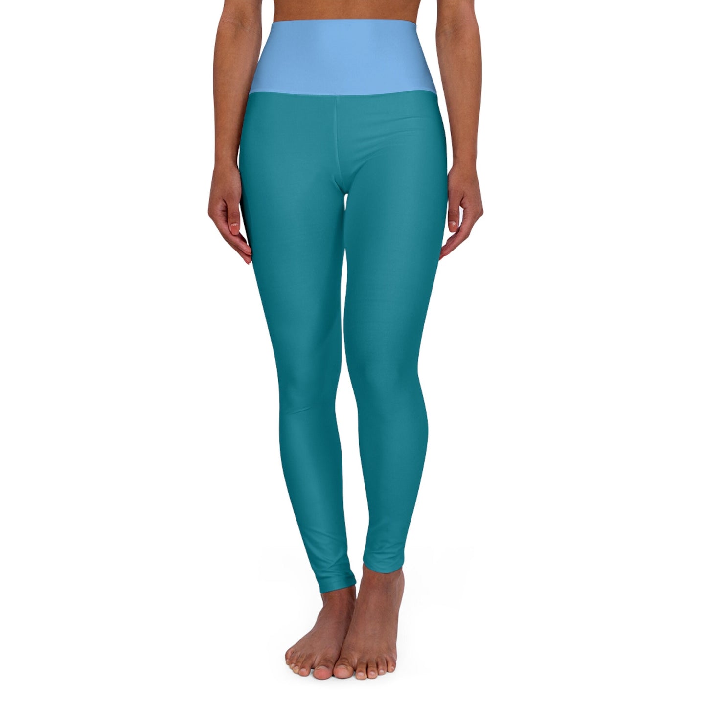 High Waisted Aqua Yoga Leggings