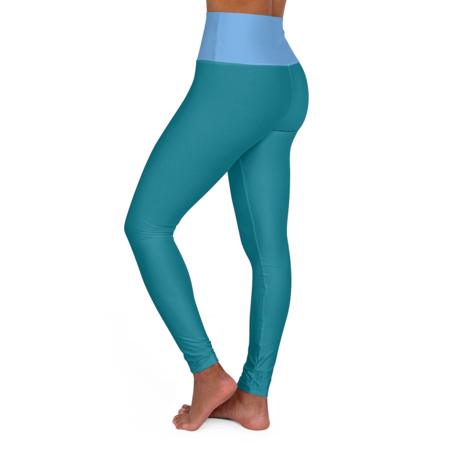 High Waisted Aqua Yoga Leggings