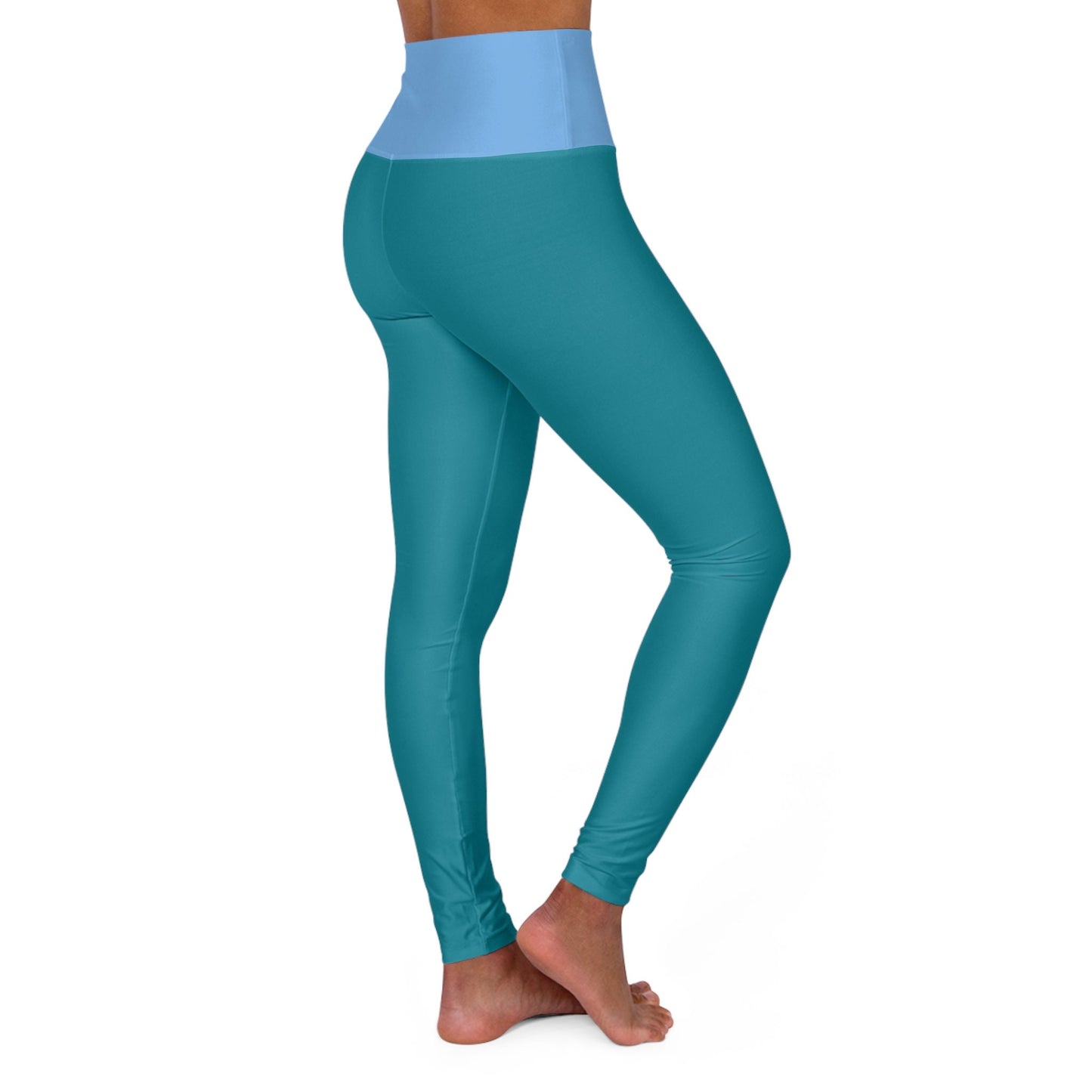 High Waisted Aqua Yoga Leggings