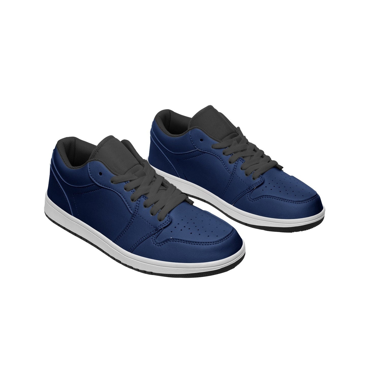 Navy Blue Low Top Leather Sneakers Unisex sizes