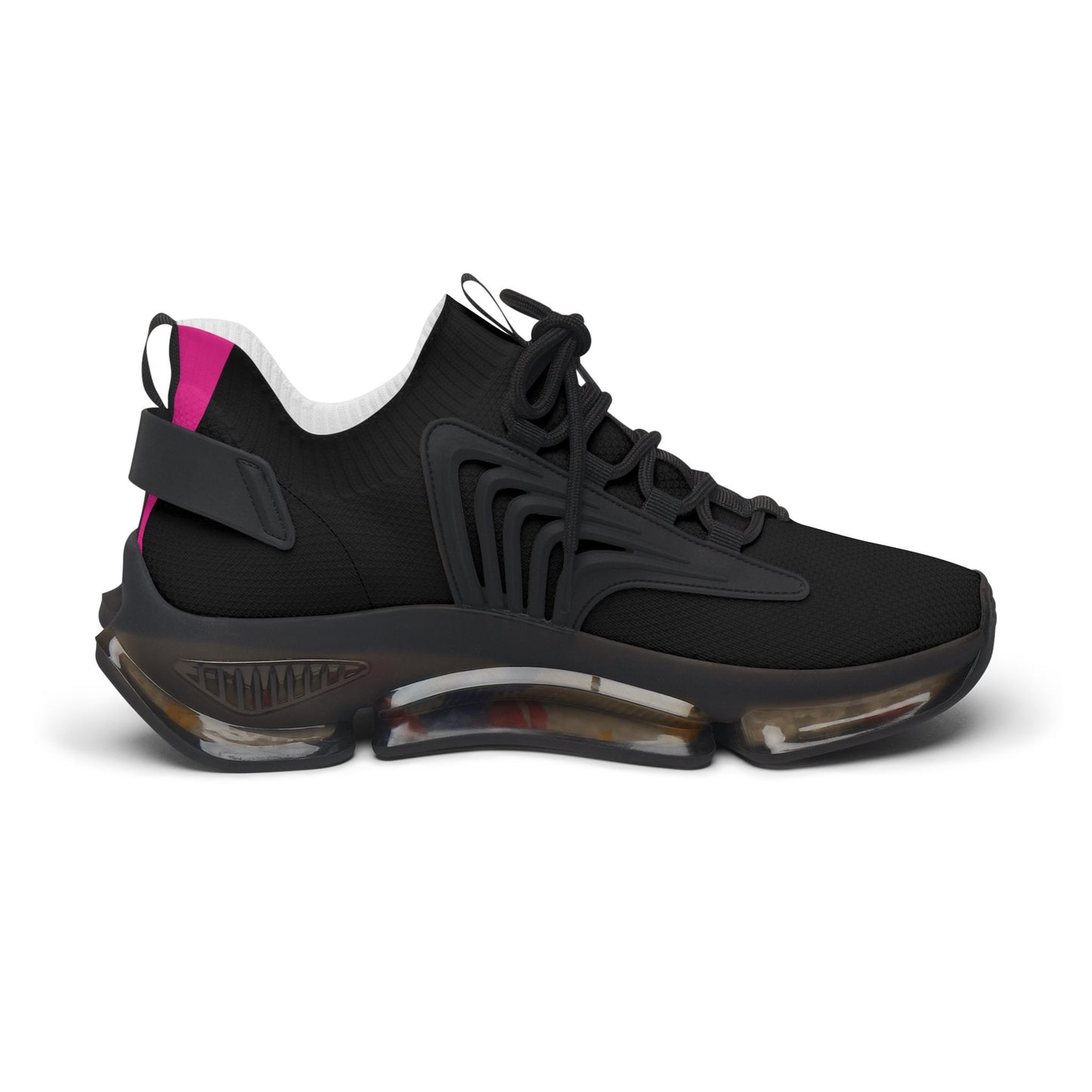 Women's Black and Pink Sneakers