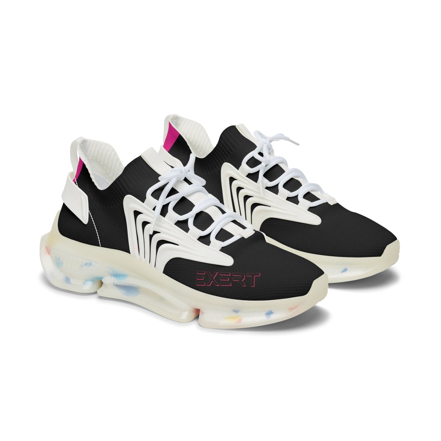 Women's Black and Pink Sneakers