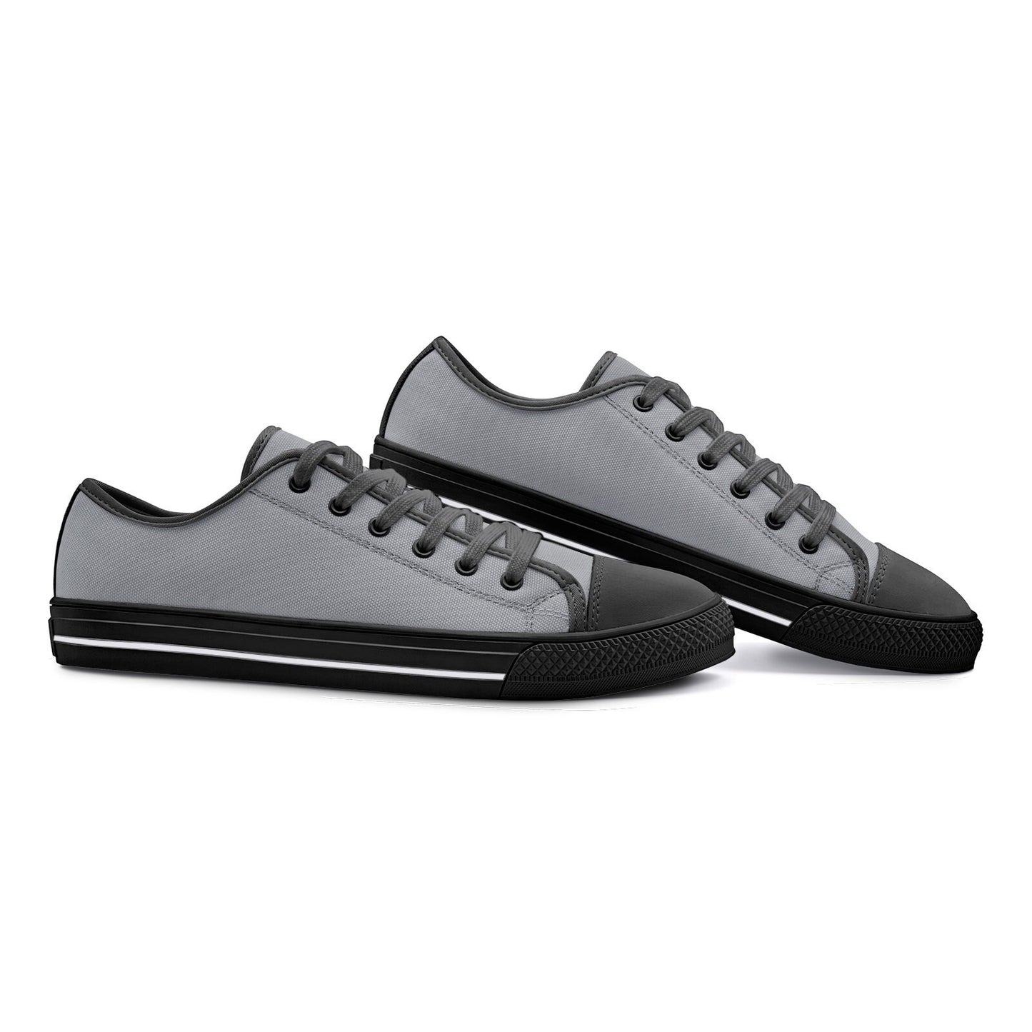 Gray Low Top Canvas Shoes Unisex Sizes