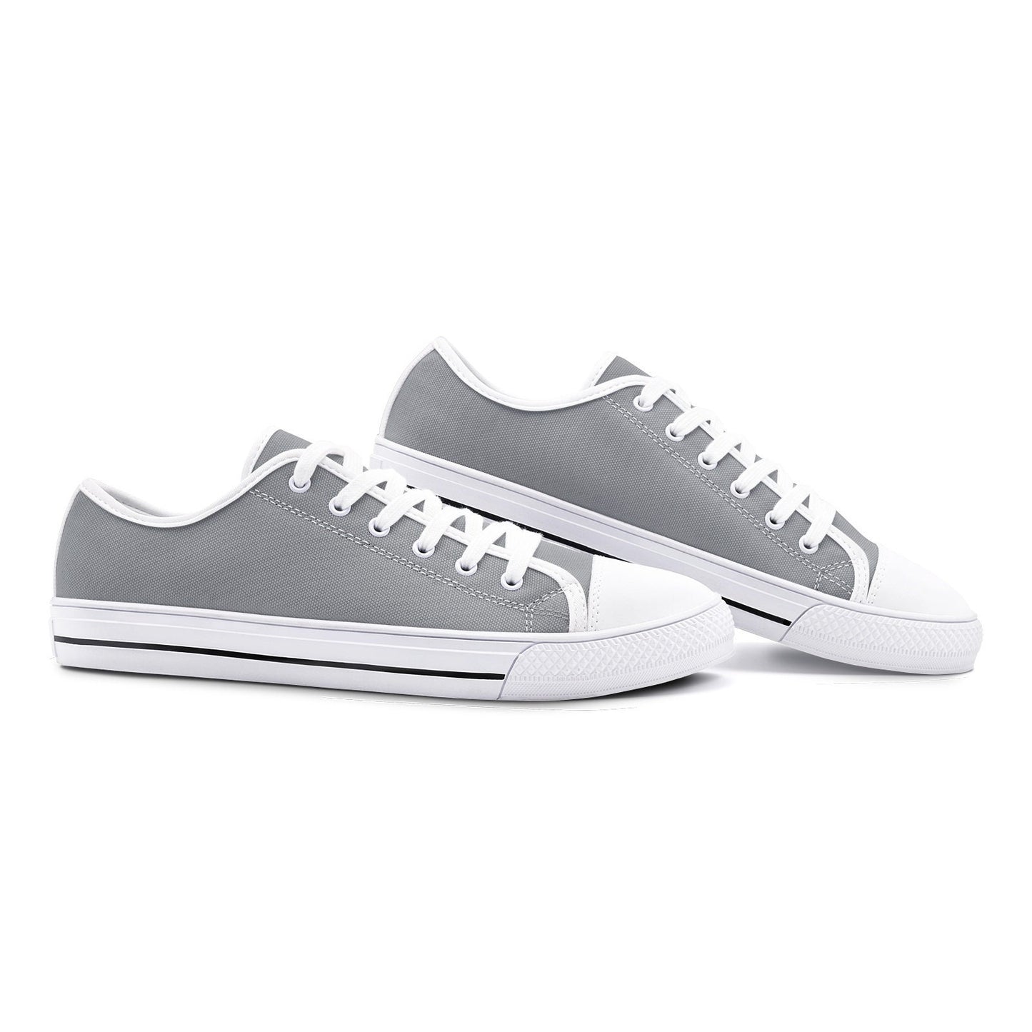 Gray Low Top Canvas Shoes Unisex Sizes