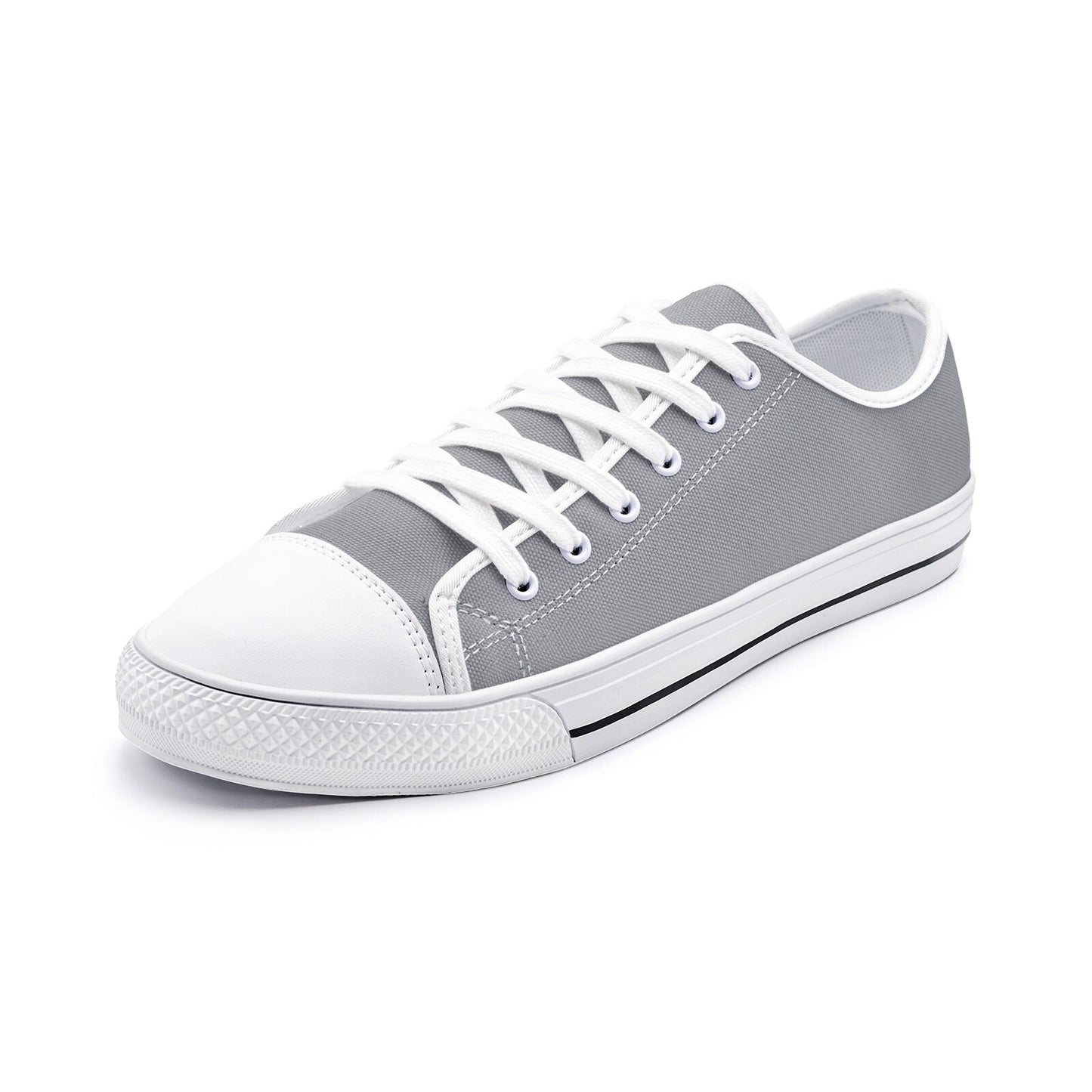 Gray Low Top Canvas Shoes Unisex Sizes