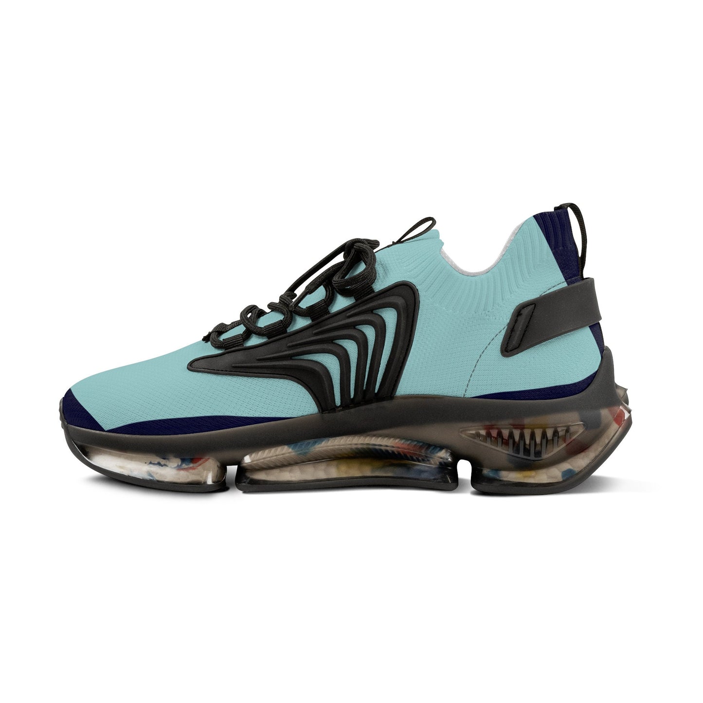 Men's Blue and Teal Sneakers Deep Sea Blue Trim