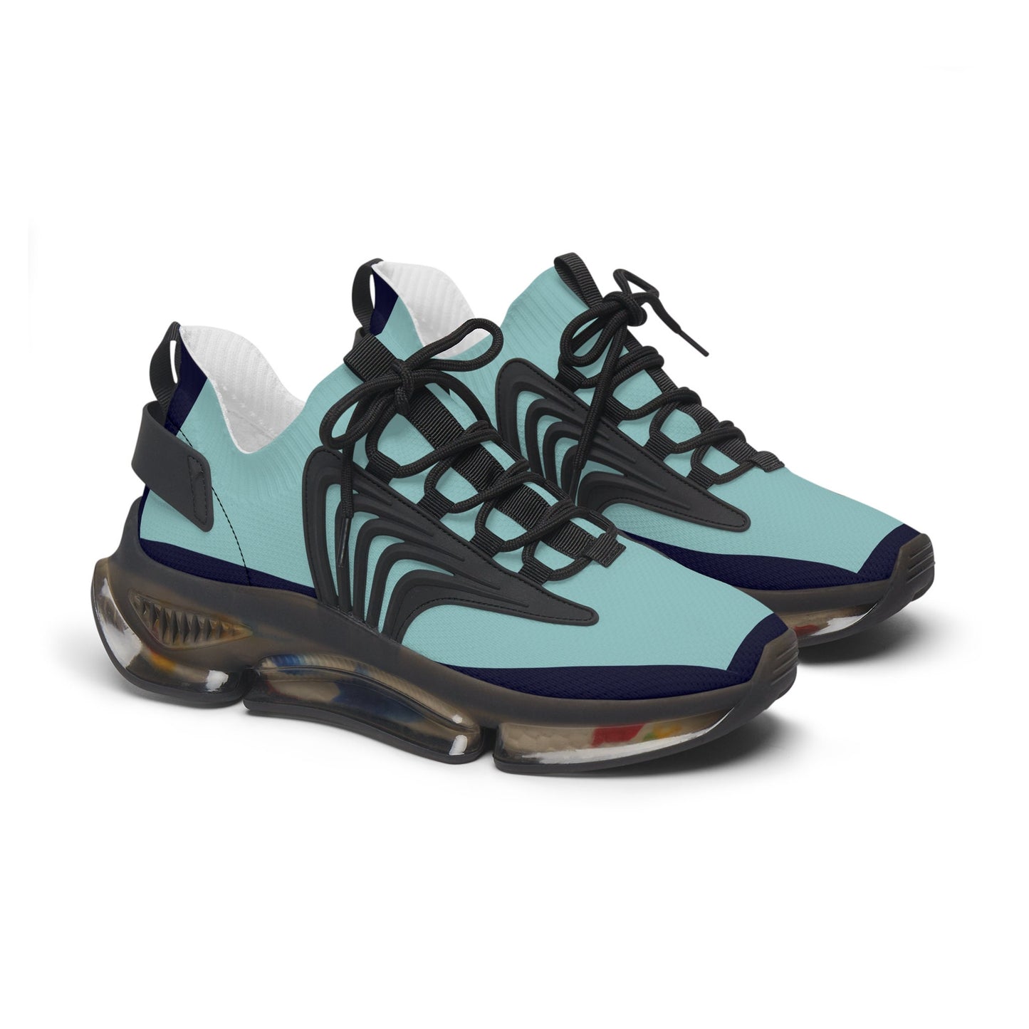 Women's Blue and Teal Sneakers Sea Blue Trim