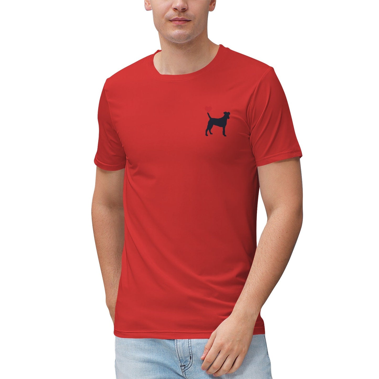 Men's Black Dog T-Shirt Poly & Spandex