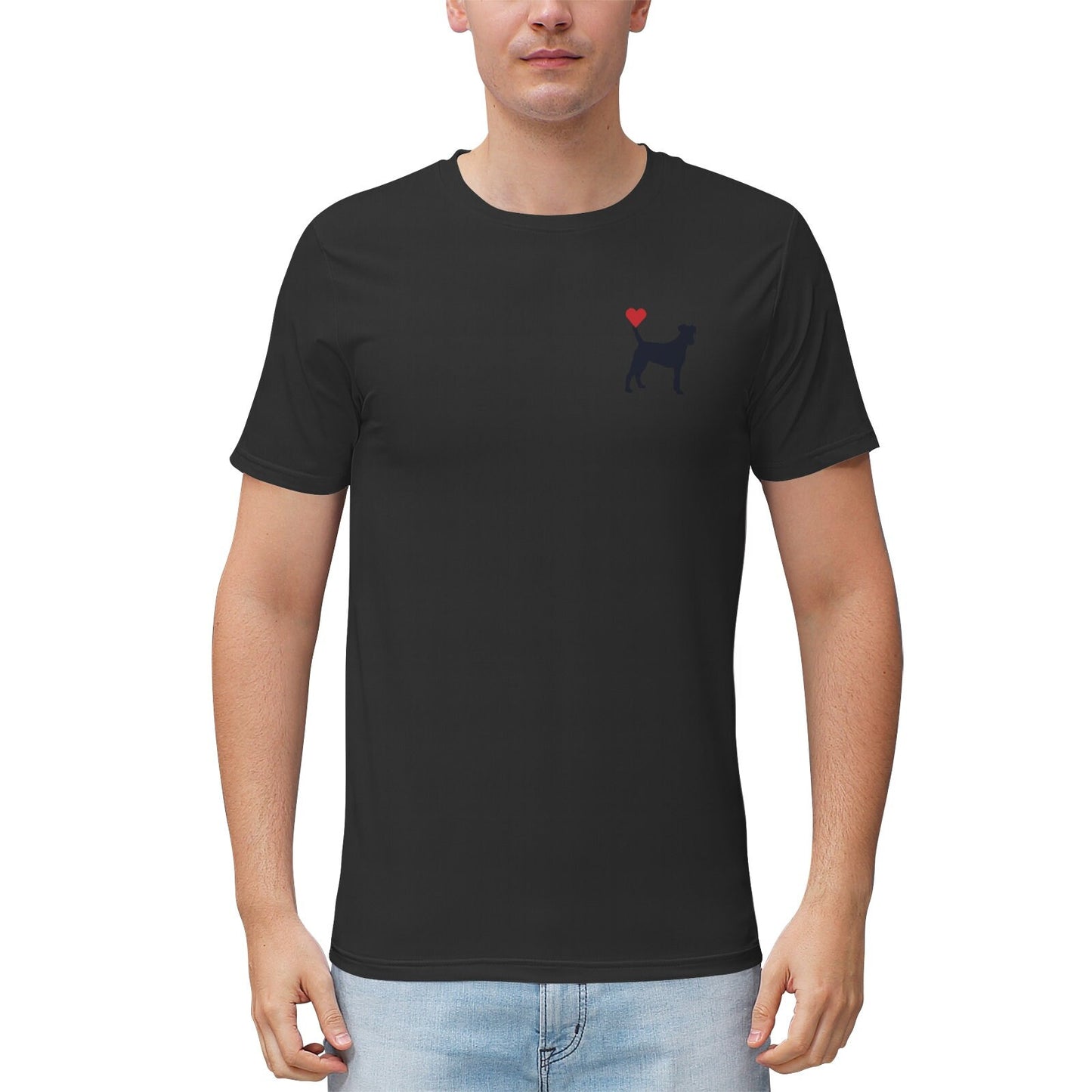 Men's Black Dog T-Shirt Poly & Spandex