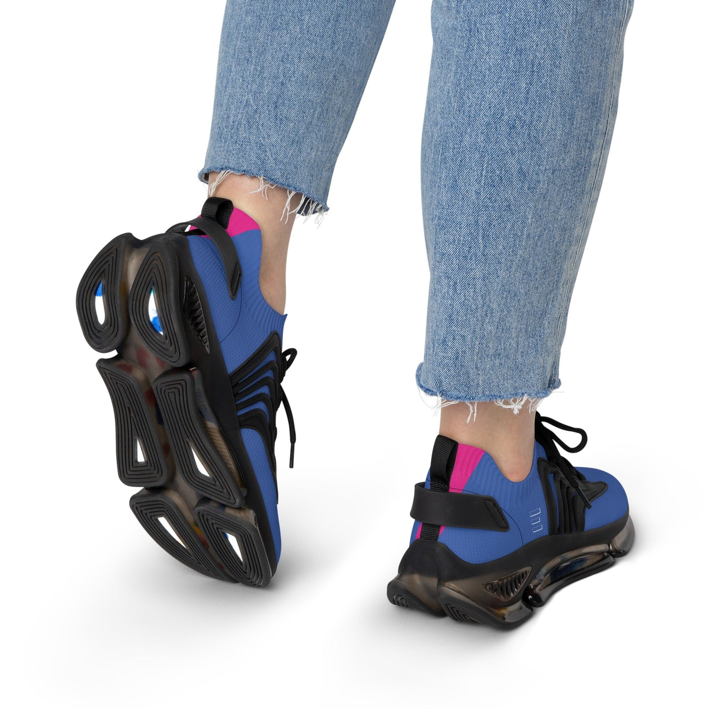 Women's Blue and Pink Sneakers