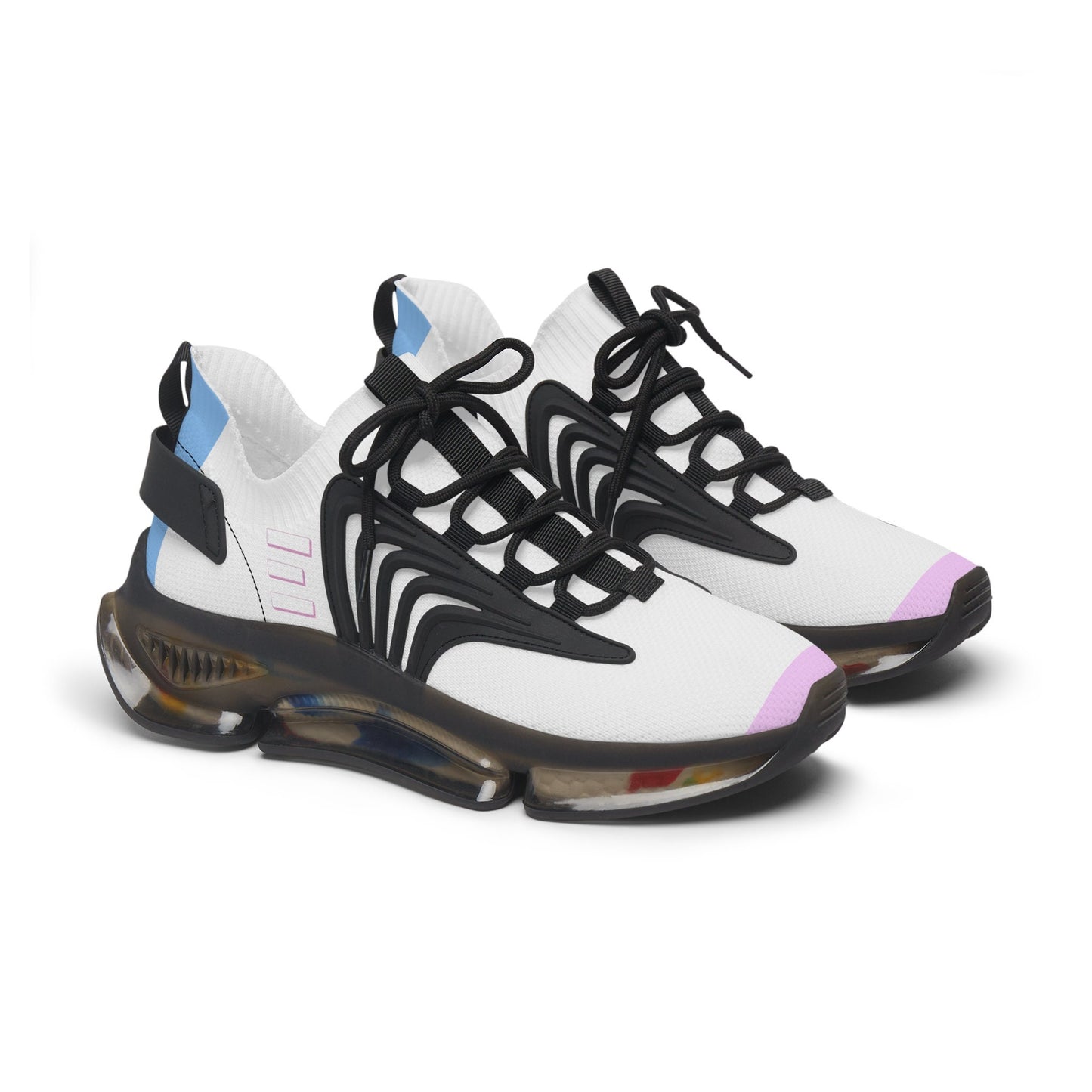 Women's Pink and White Sneakers