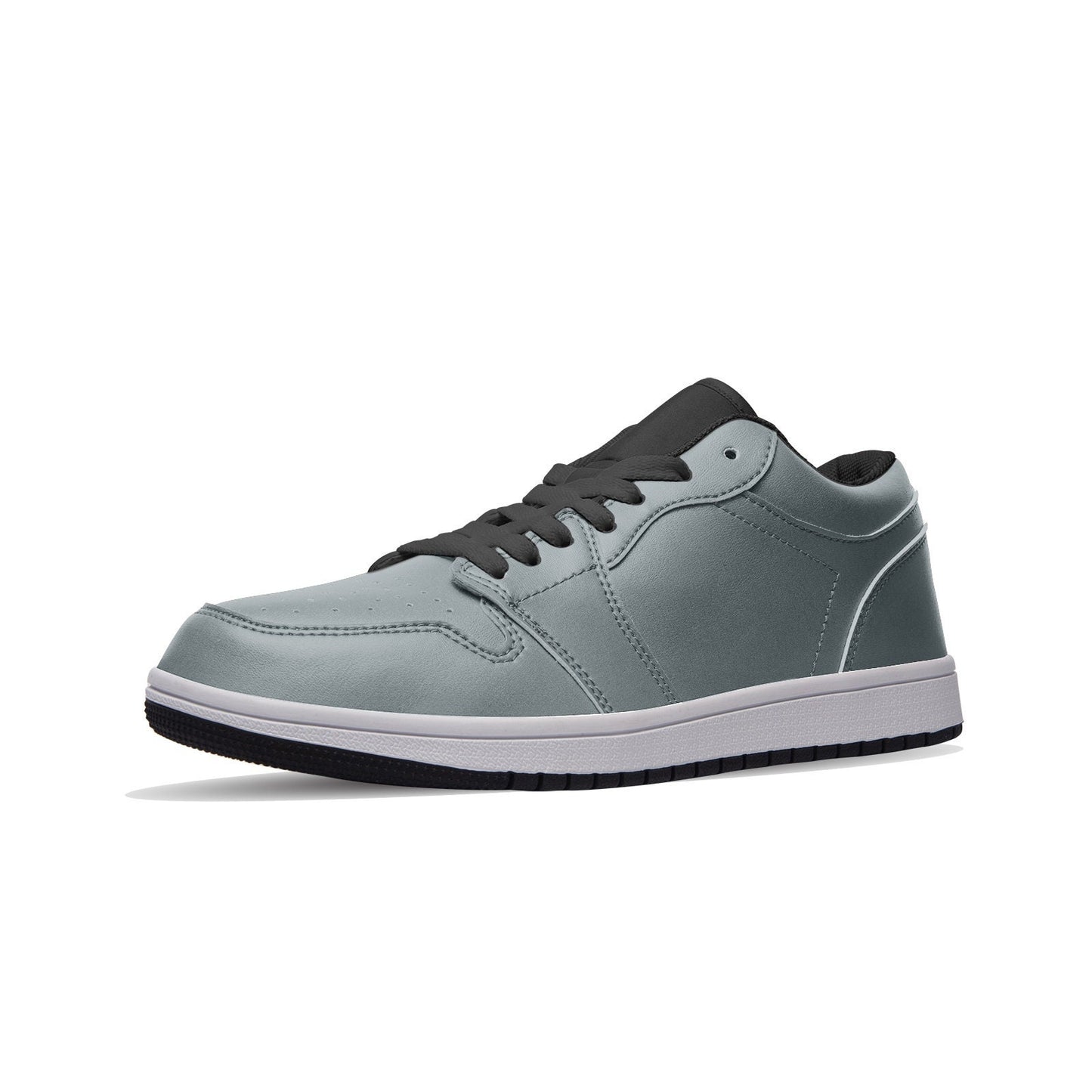 Silver and Black Leather Shoes Unisex Sizx