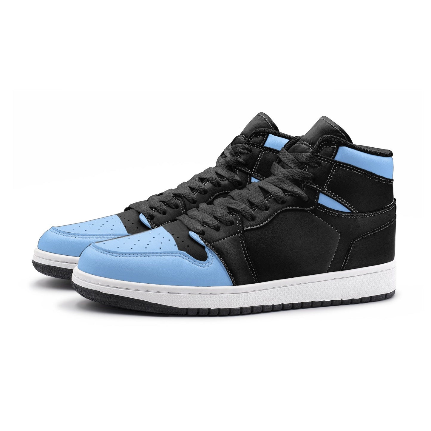 Black and Blue High Top Sneakers