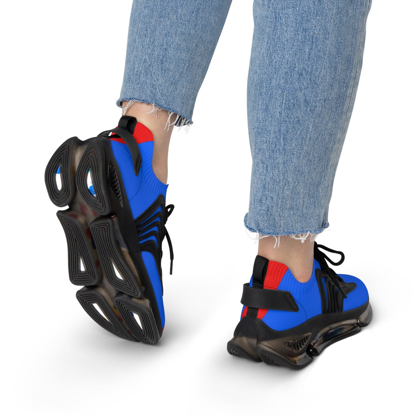 Women's Blue and Red Sneakers