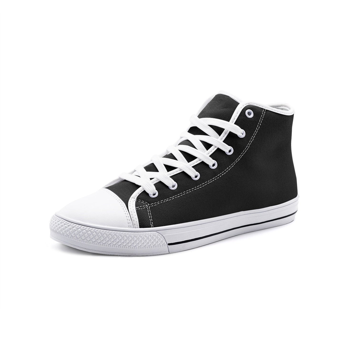 Black High Tops Canvas Shoes Unisex Sizes