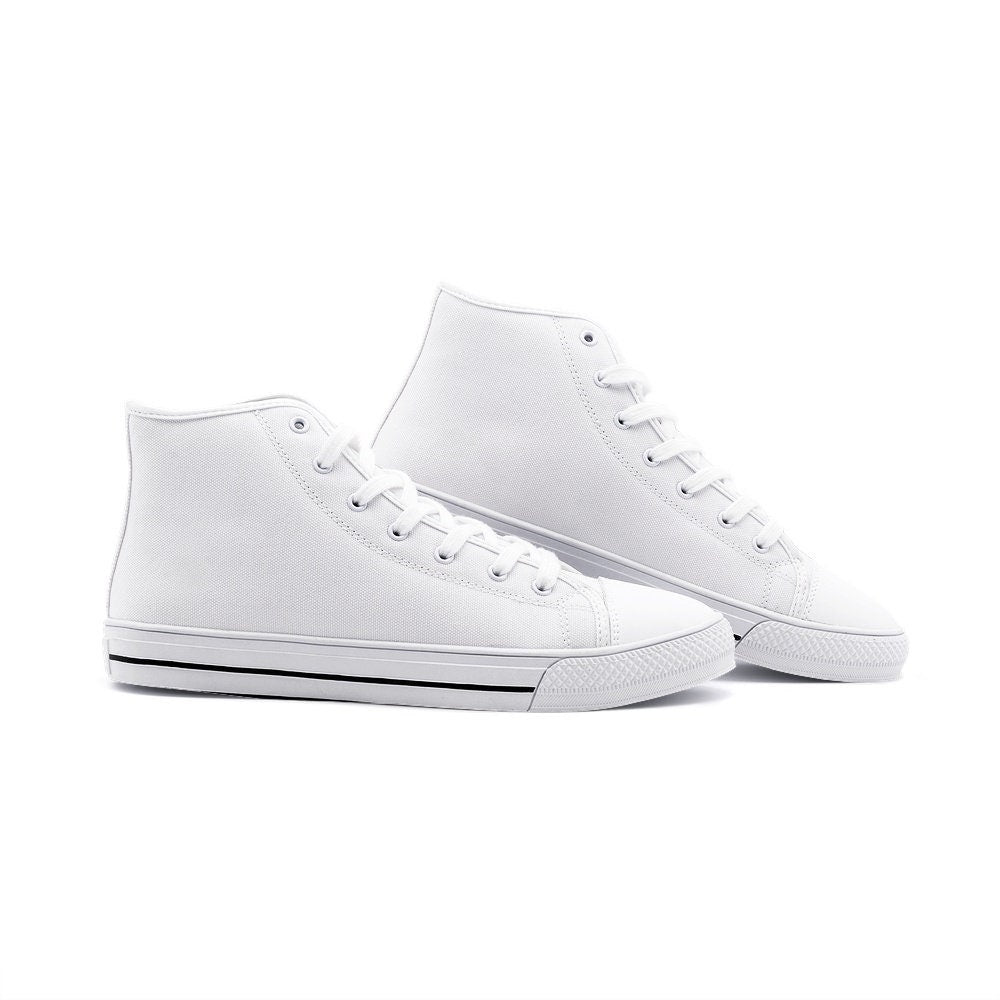 White High Tops Canvas Shoes Unisex Sizes