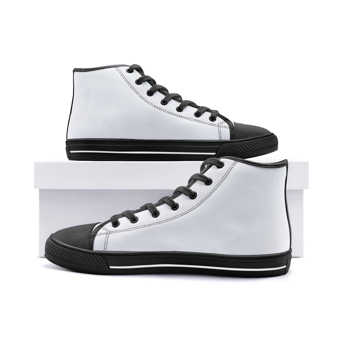 Gray High Tops Canvas Shoes Unisex Sizes