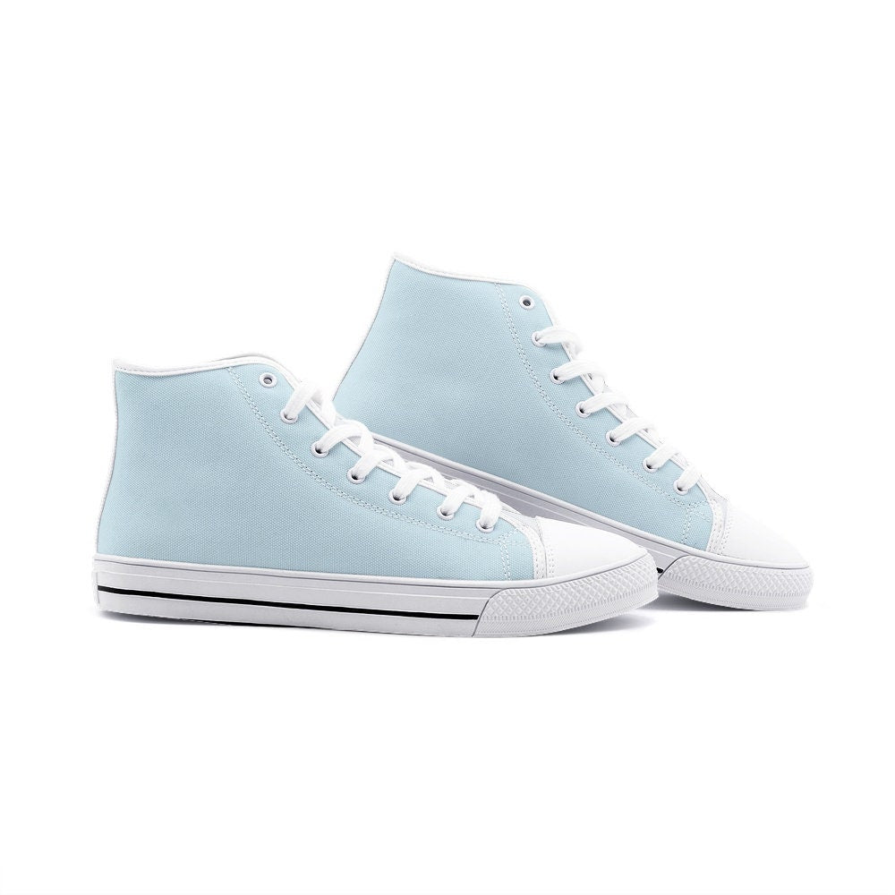 Light Blue High Top Canvas Shoes Unisex Sizes